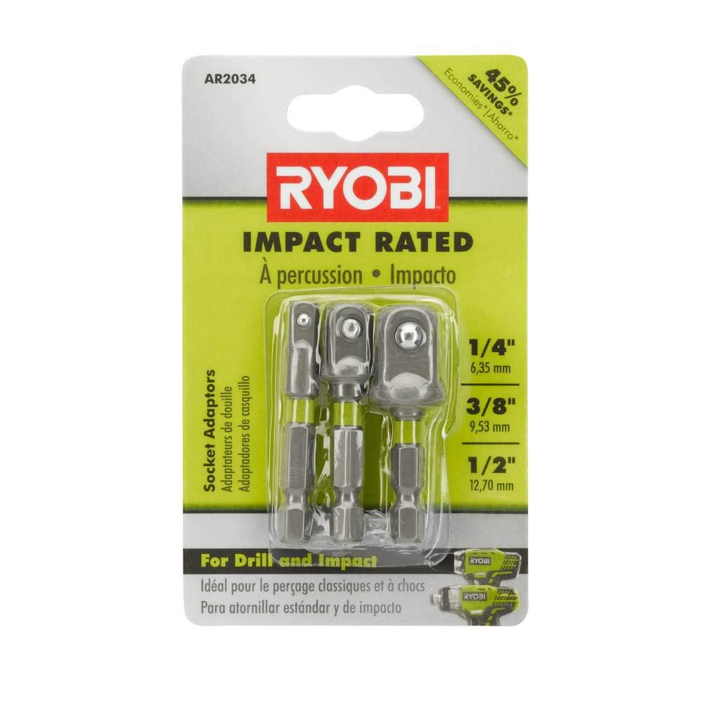RYOBI AR2034 Impact Rated Socket Adaptor Set (3-Piece)