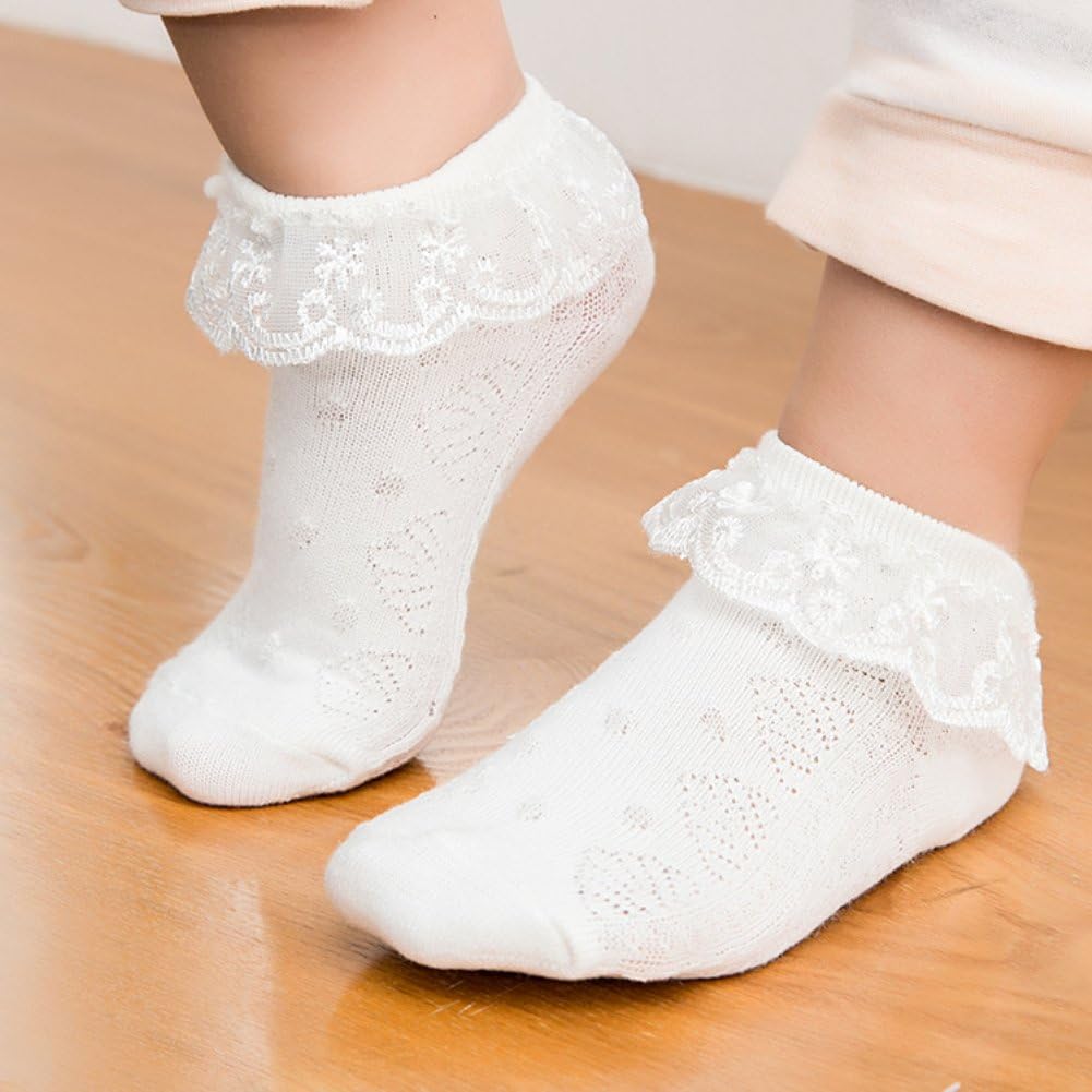 baby girl white socks with lace