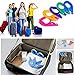 XREXS 10pcs Portable Travel Hangers Foldable Plastic Travel Suit Coat Clothes Hangers w Anti-Slip Grooves (10pcs Assorted Colors)