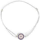 NAZ COLLECTION - Crystal Evil Eye Bracelet w/Adjustable String - Crystal Evil Eye Charm - Protection Bracelet w/Crystals - Mexican Mal De Ojo Turco - Luck Amulet for Women, Men, Family & Friends