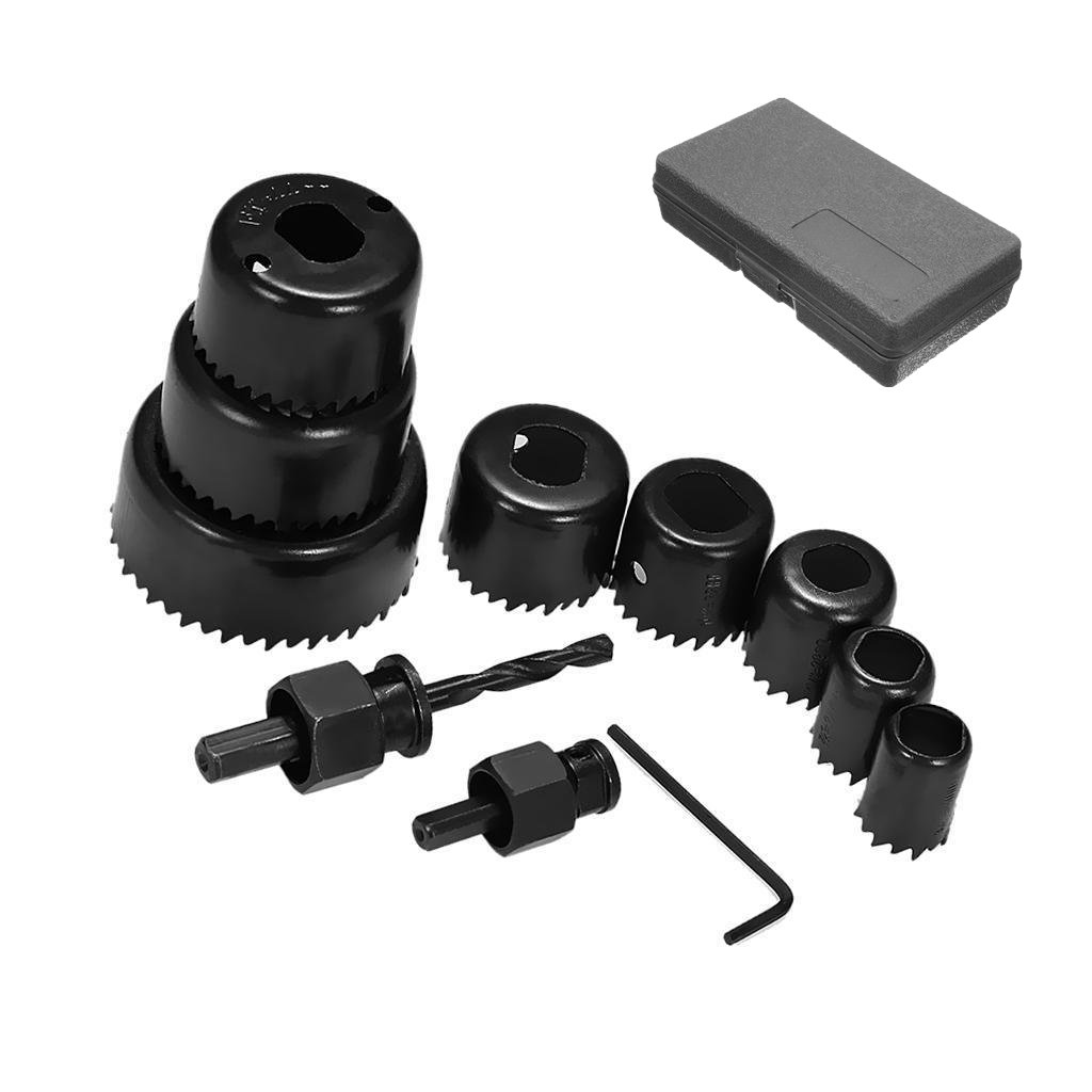 NUZAMAS, HoleSaws Set of 11 (Carbon Steel, 19-64mm) for Drywall, Wood, Plaster, Plastic, Drills Smooth Holes, Includes Tool Box