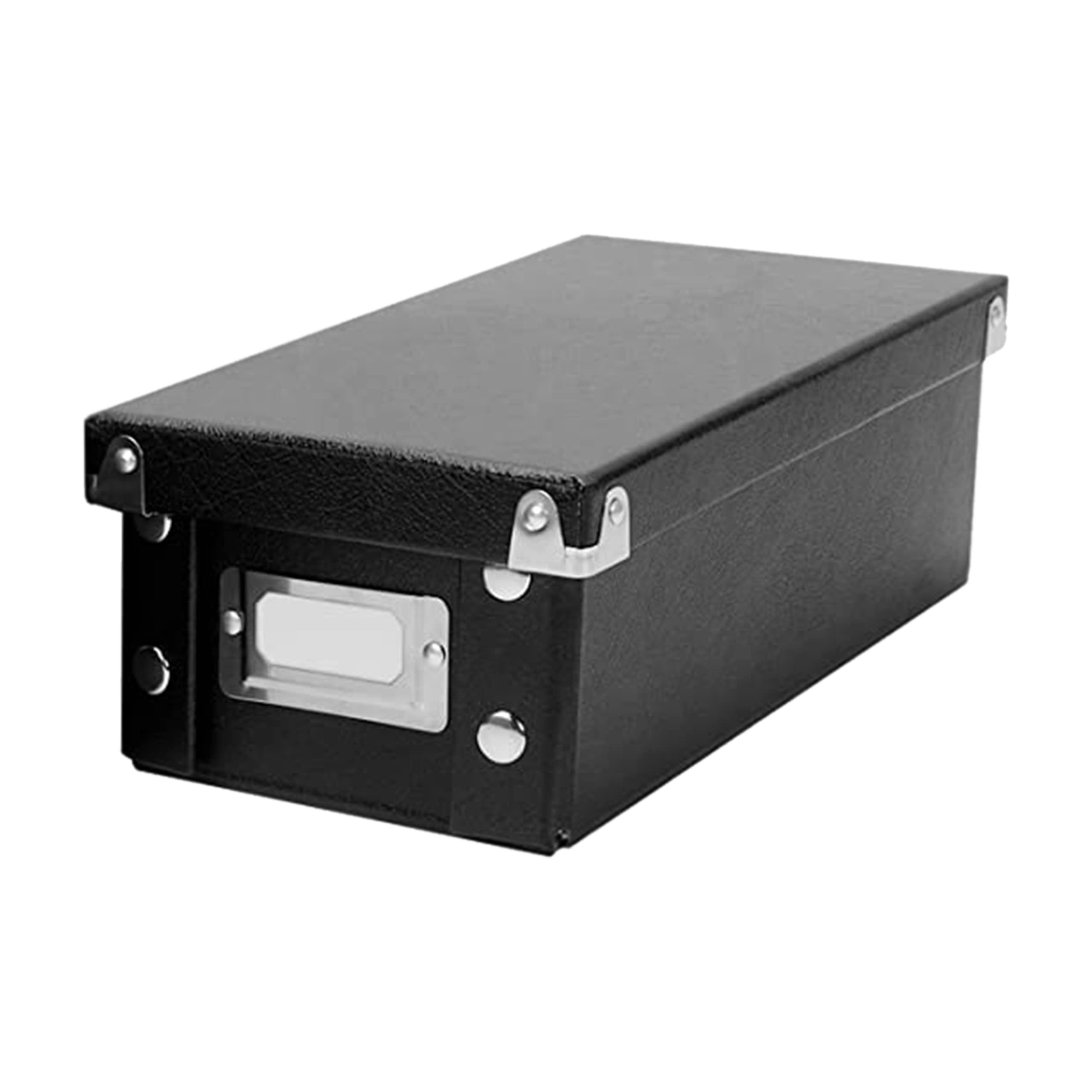Photo 1 of Snap-N-Store Index Card Holder Storage Box - Collapsible Organizer Box fits 1100 Flash Cards - Business, Recipe, or Note Card - 3 x 5, 2 Pack, Black