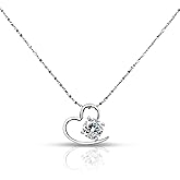 KK LifeStyle 18K White Gold Over 925 Sterling Silver Pendant Necklace