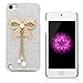 Ipod Case,I Touch Case,Touch 5 Case - Mavis's Diary New 3d Handmade Luxury Crystal Bow Bling White Case Cover Hard for Ipod Touch 5 5th Generation with Soft Clean Cloth (Bow)