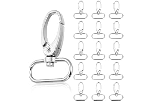 Key Chain Clip Hooks,Key Fob D-Rings 30PCS,Swivel Snap Hooks Lobster Claw Clasps, 360° Rotatable Carabiner with Split Key Rin