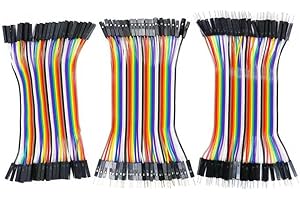 MTHWEMTH Multicolored Breadboard Jump Wire for Dupont Wire 40pin*3 M-F,M-M,F-F 10/15/20/30/40 CM Breadboard Jumper Ribbon Cables Kit Compatible with Arduino Projects (15 cm(5.9 in))