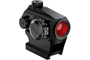 ARORY Red Dot Sight for Rifle, 2 MOA Dot, 1x 20mm, Motion Awake Gun Optics with Picatinny Low-Profile Mount and Co-Witness Riser