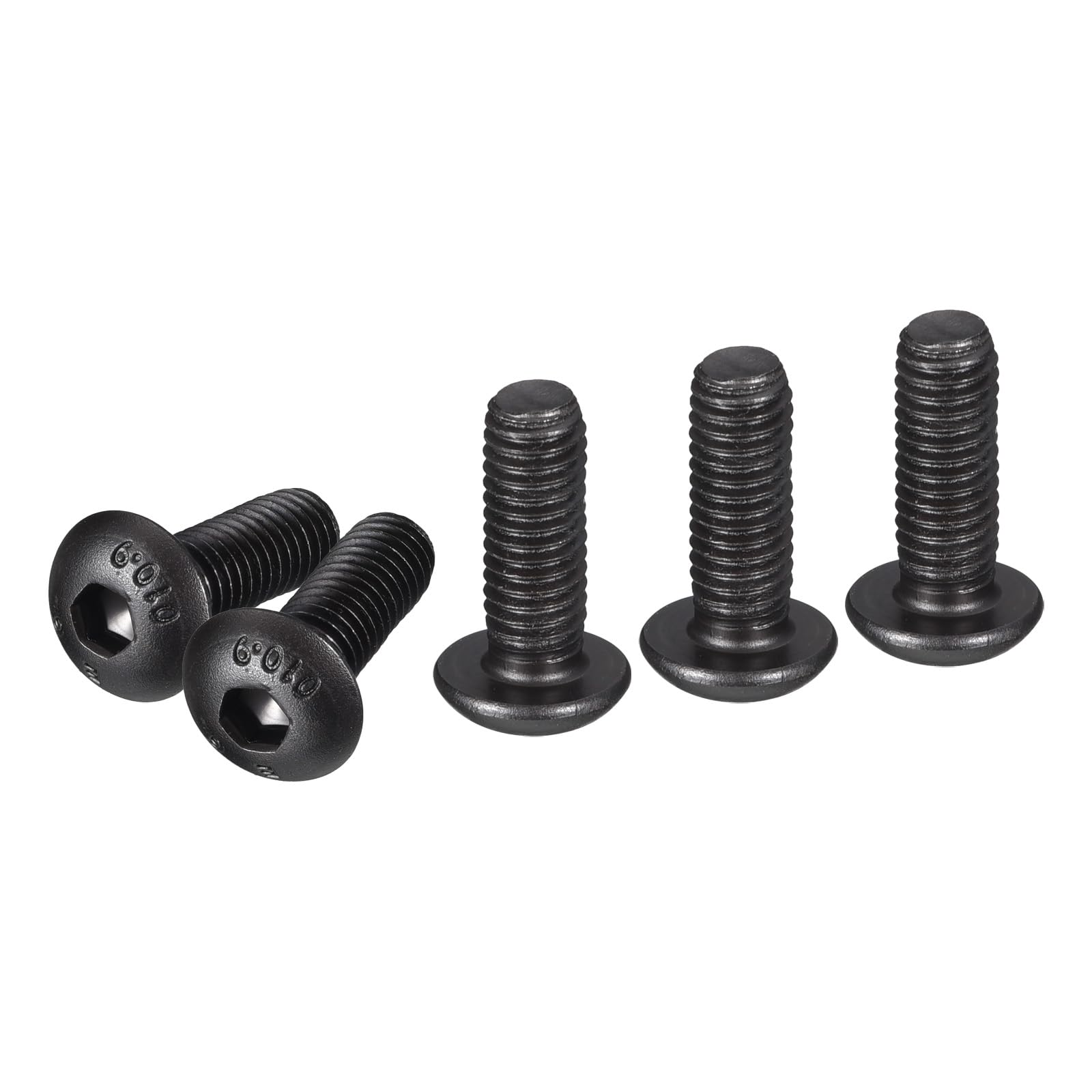 DTGN M5-0.8x14mm Button Head Socket Cap Screws - 100Pack - Good for Machine - Carbon Steel Black Oxide - Hex Drive Full Thread Fasteners — image 1