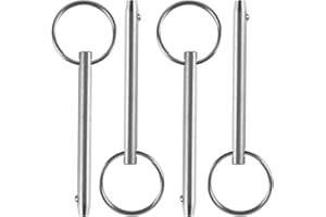VTURBOWAY 4 Pack Quick Release Pin, Diameter 1/4"(6.3mm), Overall Length 3"(76mm), Usable Length 2.4"(61mm), Full 316 Stainless Steel, Bimini Top Pin, Marine Hardware