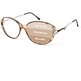 OKH Women's Reading Glasses - Progressive Multifocus Readers Blue Light Blocking Multifocal Transition Reading Glasses