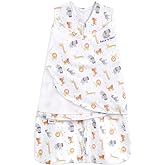 HALO 100% Cotton Sleepsack Swaddle, 3-Way Adjustable Wearable Blanket, TOG 1.5, Jungle Cotton, Newborn, 0-3 Months