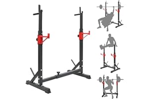 PLKO Multi-Function Squat Press Barbell Rack Stand, Height Adjustable Barbell，Max Load 550lbs,Fitness Exercise Equipment Home Gym