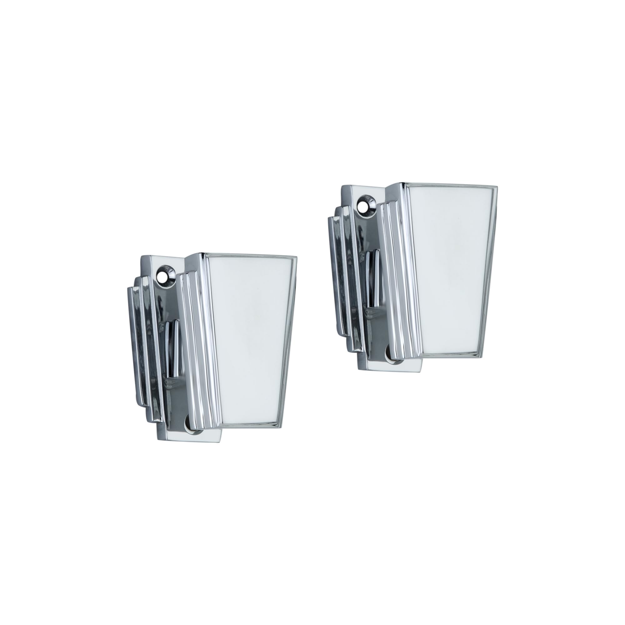 Infinity Decor Modern Style Art Deco Mortice Door Knob – Passage Pull Handle Set in Polished Chrome Finish - for External and Internal Use