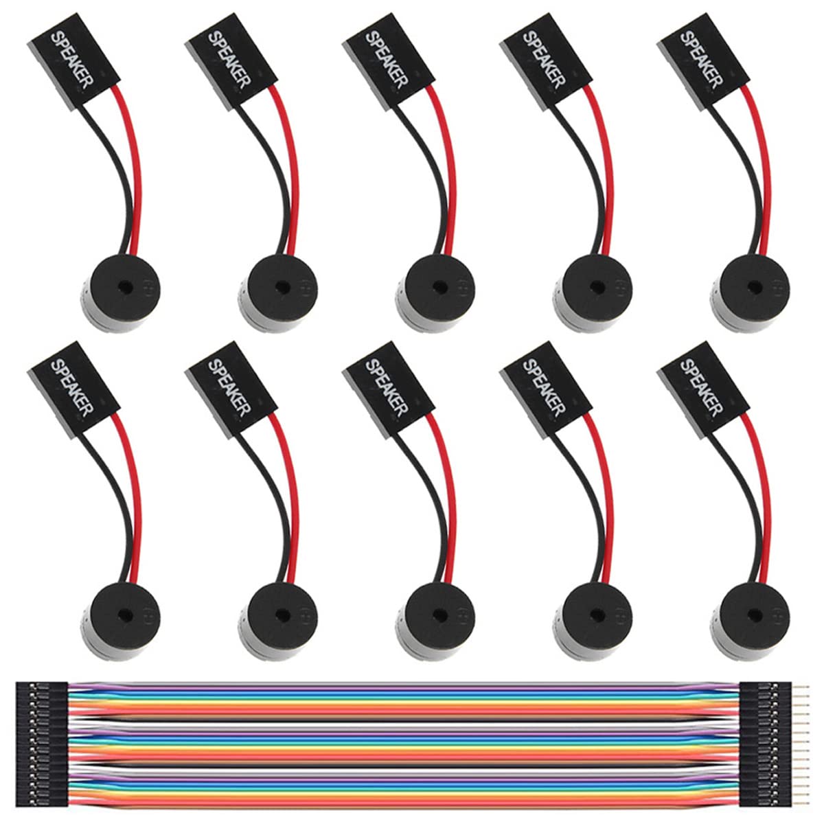 Youmile 10 Pcs PC Motherboard Internal Mini Speaker Computer Case Mainboard BIOS Alarm Buzzer for Arduino/Computer with Dupont Extension Cable