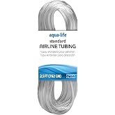 Penn-Plax Aqua-Life Standard Airline Tubing - 3/16 Inch Flexible Airline Hose for Aquarium Pumps, Fish Tank Line for Air Stones &amp; Filters - Safe for Freshwater &amp; Saltwater - 25 ft Long, Clear