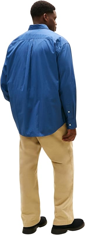 Herren Hemd Poplin Solid Regular Fit, Blau (Aegean Sea), 2XL