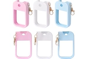 HurOutd 3pcs Silicone Case Compatible With Touchland Hand Sanitizer Spray, Protective Case With Keychain For Spray 1 Fl Oz, Travel Size, Compatible With Power Mist & Glow Mist, (Pink, Blue, White)