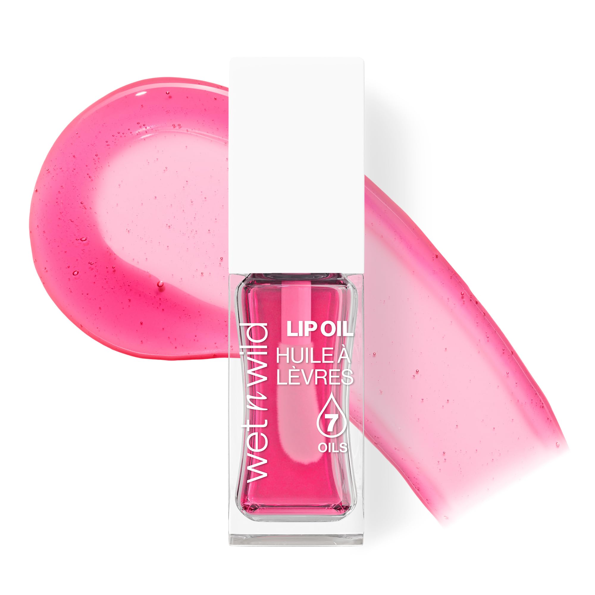 Wet n Wild Tinted Lip Oil, Nourishing & Non-Sticky Pink Lip Gloss Powered by 7 Natural Oils, Lightweight Formula for Mirror-Like Glow Effect, Sweet Cherries Shade