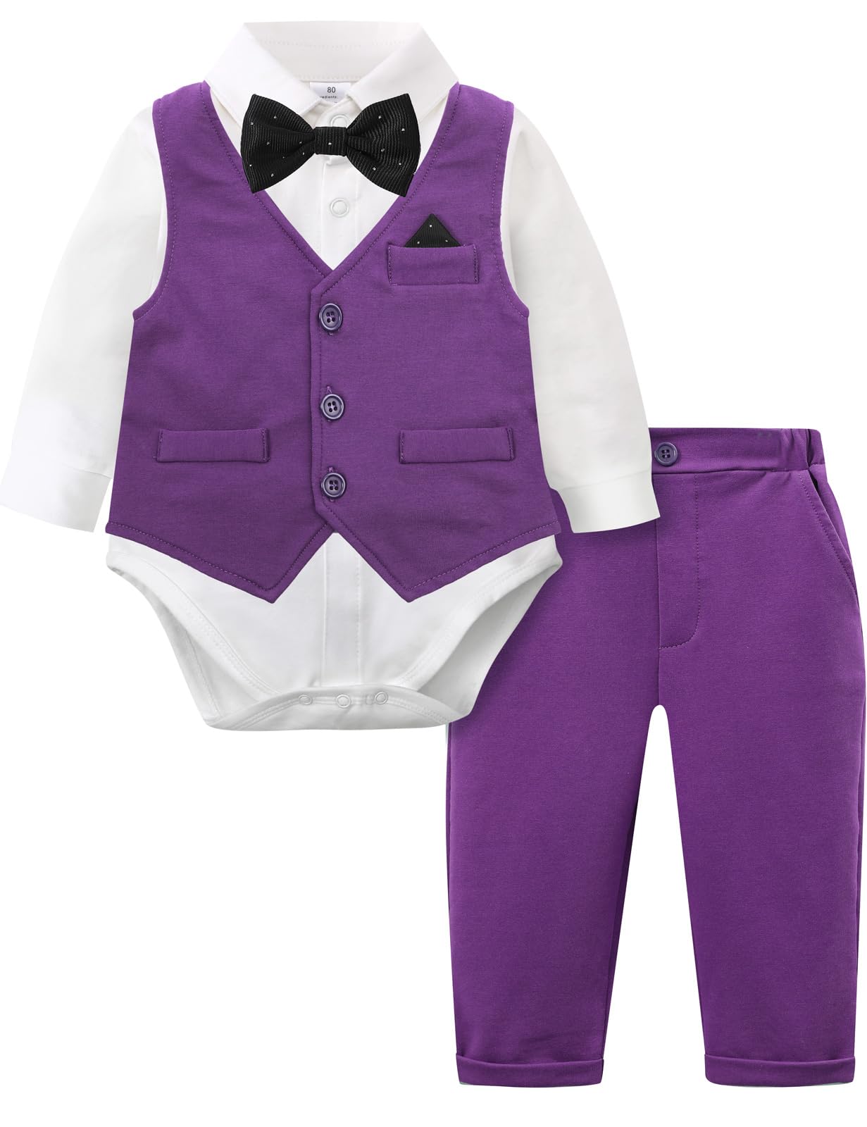 Photo 1 of A&J DESIGN Baby Boy Purple Outfit Toddler Halloween Wedding Gentleman Easter Formal Dress Mardi Gras Suits 12-18 Months