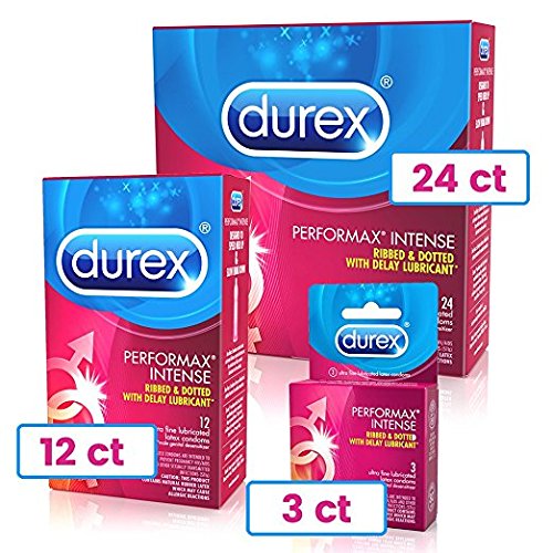 Durex Condom Performax Intense Ribbed & Dotted, 48 Count, with delay