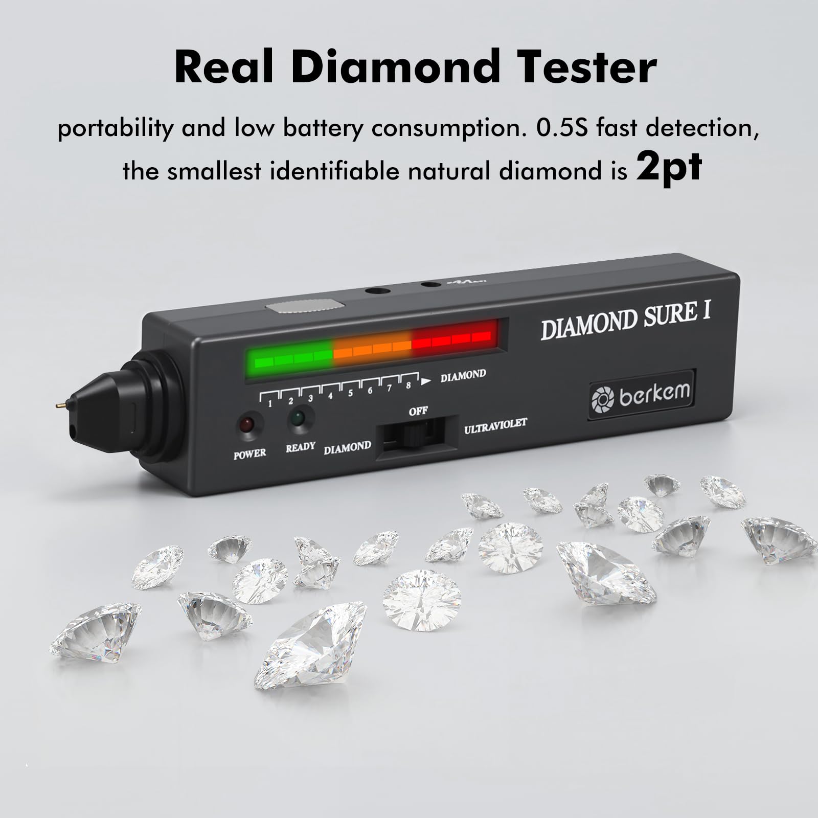 Valkynos Professional Diamond Tester Pen with 365nm UV Light & Thermal Sensor – Fast 0.5s Detection, Portable Gem Checker for Novice & Experts – Battery Included