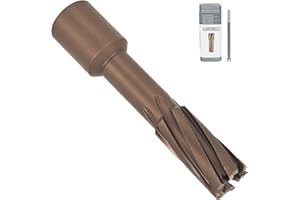 KEENTECH Carbide-Tipped Annular Cutter, 5/8" Diameter x 2" Depth 3/4" Weldon Shank, TCT Mag Drill Bit with Advanced PVD Nano-Coating for Faster, Smoother, Longer-Service Life Cutting Harder Metal