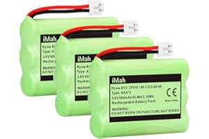 iMah 27910 Cordless Phone Battery 89-1323-00-00 Compatible with VTech MI6896 Motorola SD-7501 AT&T SB67108 23-894 23-959 3SN-AAA55H-S-J1 CPH-464D | 3.6V Ni-MH 600mAh, 3-Pack