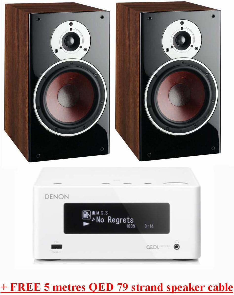 Denon Ceol Piccolo N4 Mini System White inc Dali Zensor 3 Walnut (R)