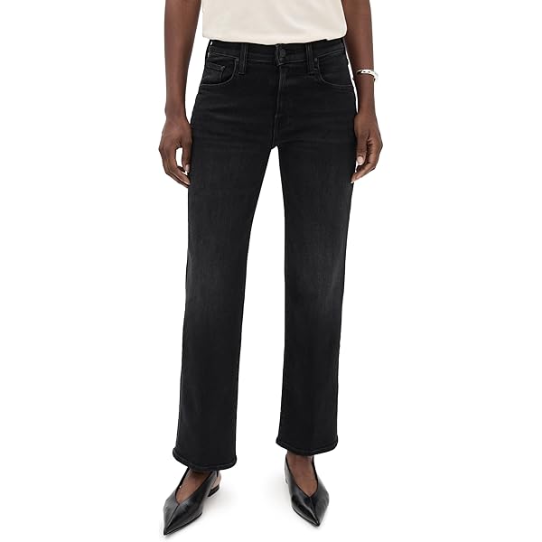 r'mama✡ MOTHER Women's The Ditcher Zip Crop Jeans, Boogie Down, Blue