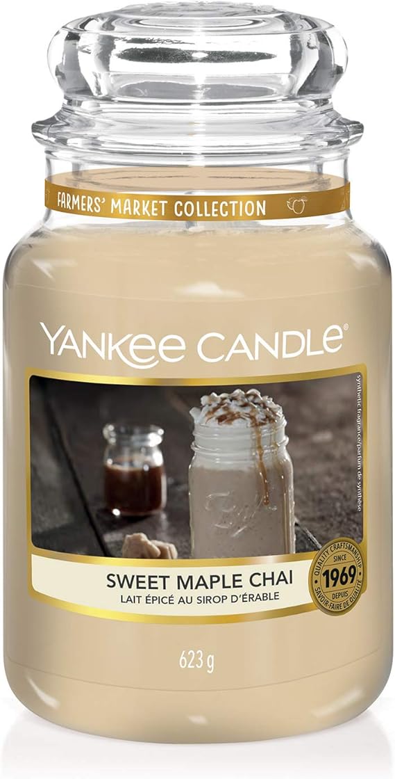 Yankee Candle Large Jar Scented Candle, Sweet Maple Chai, Farmers