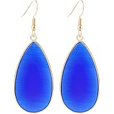 BaubleStar Natural Crystal Healing Stone Earrings Statement Teardrop Dangle Earrings for Women
