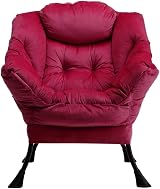 HollyHOME Armchair Velvet Reading Chair Red with Armrests 95x80x64 cm view 5