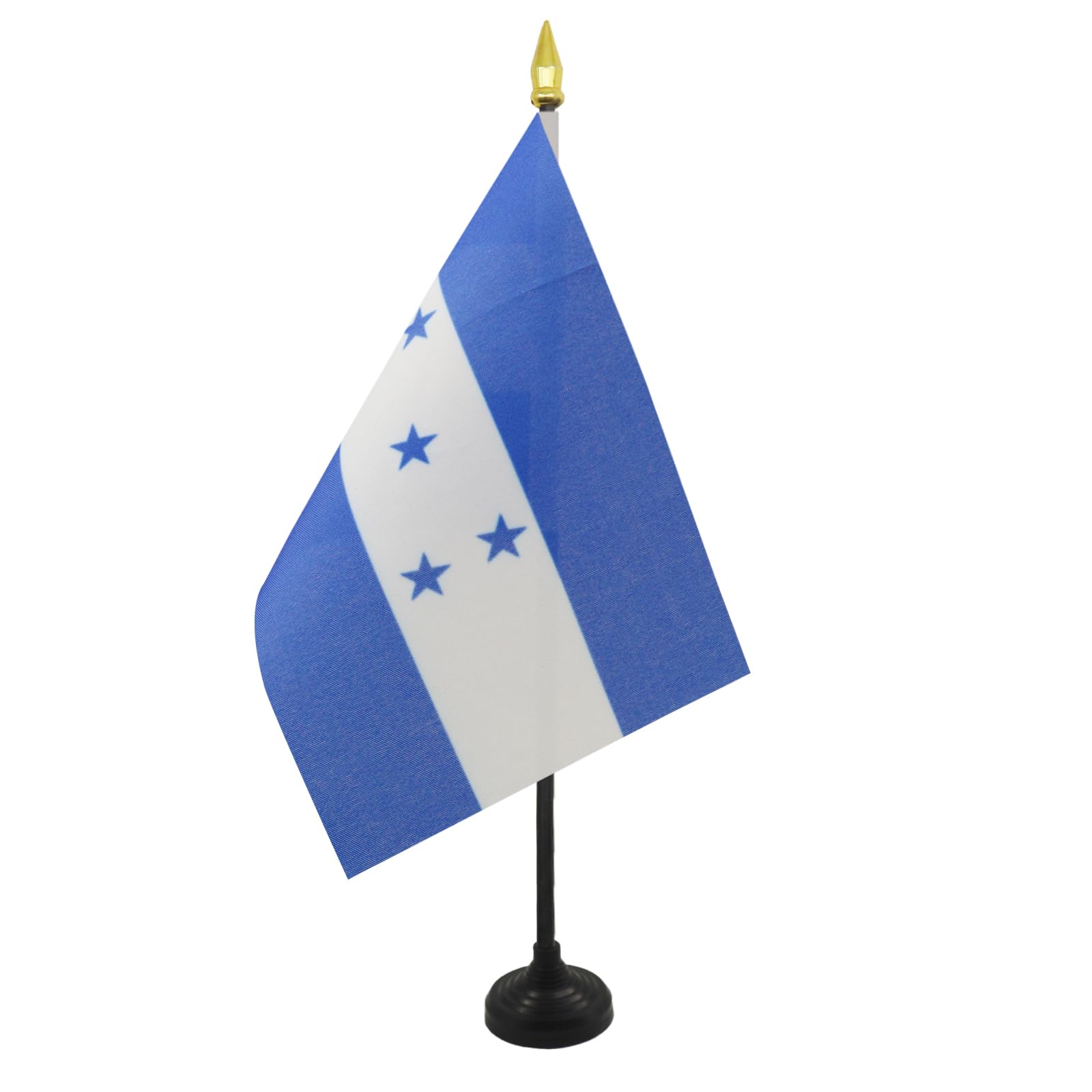 AZ FLAG - Honduras Table Flag 4'' x 6'' - Honduran Mini Desk Flag 100% Polyester 15 x 10 cm - Office Mini Banner with 10'' Pole - Golden Spear
