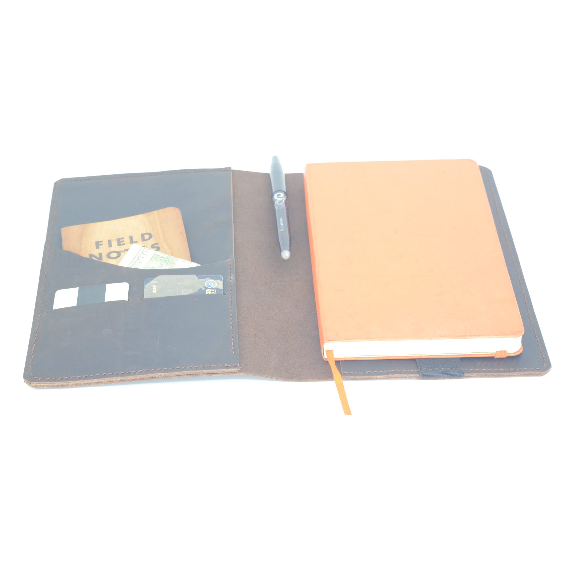 JJNUSA Refillable Gift Handmade Leather Notebook for Writing Vintage Leather Travel Journal Cover for Rocketbook Moleskin Leuchtturm 1917 Medium A5 Notebook Cover for Jottbook