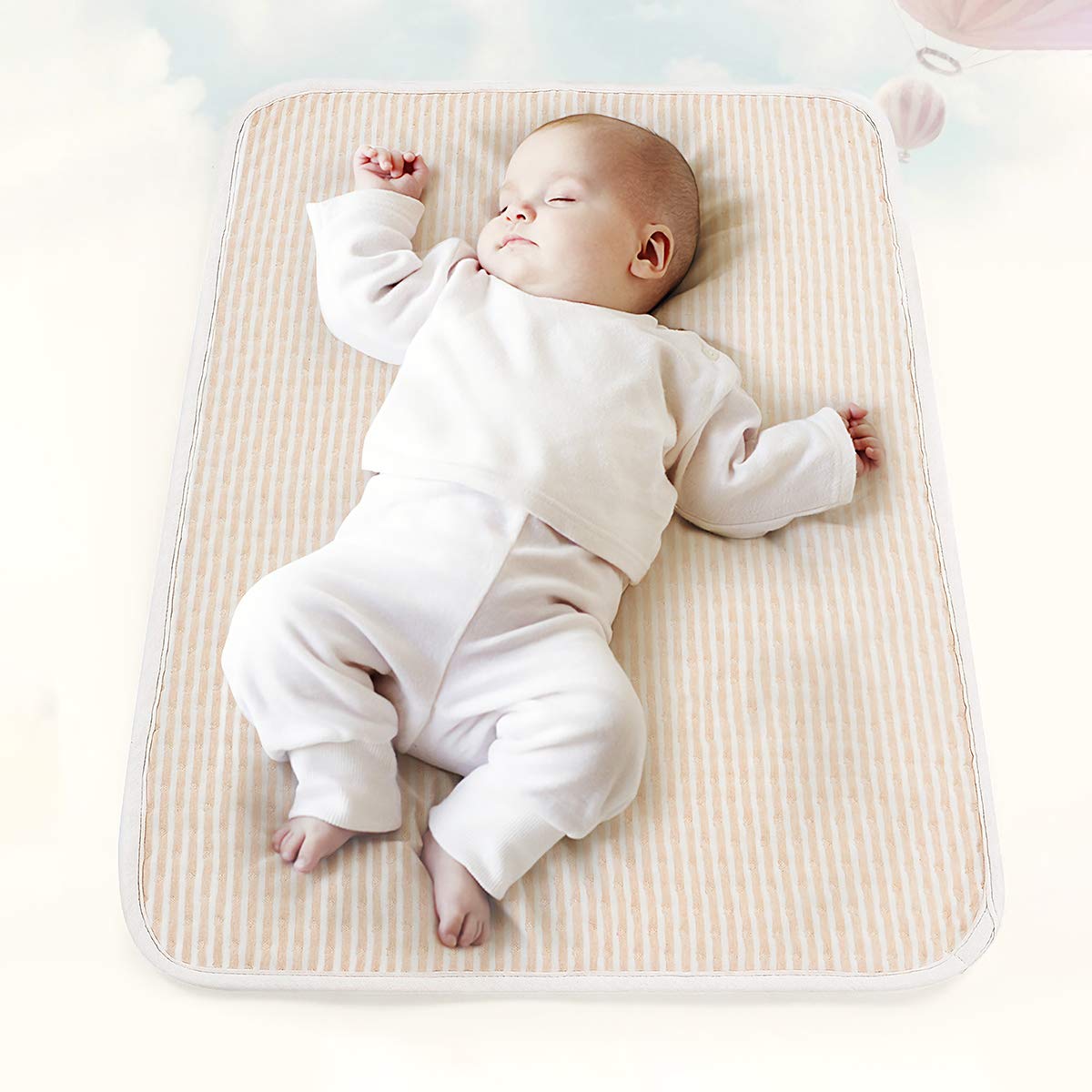 SYIDOOLE Baby Waterproof Bed Pad Washable Mattress Pad Reusable Underpads Bed Wetting Incontinence Cover for Baby Toddler Children and Adults12 X18(Beige): Kitchen & Dining