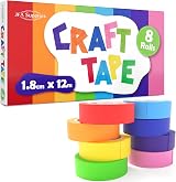 JFA Supplies 8 Rolls Rainbow Masking Tape 8 Colours 1.8cm x 12m Crafts Home view 2