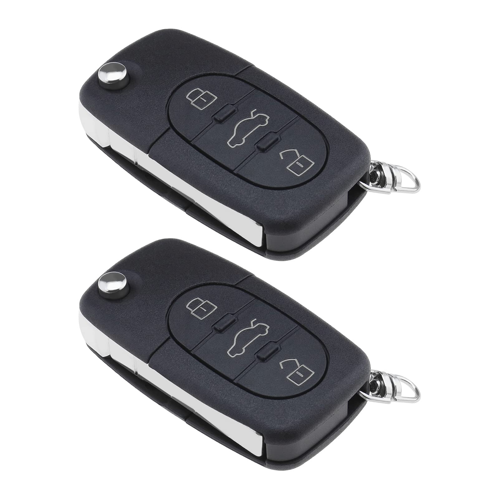 ECSiNG 2Pcs 3 Button Remote Key Shell Replacement Compatible with AUDI A2 A3 A4 A6 A8 TT 3 Buttons Car Key Fob Case Car Accessories Black