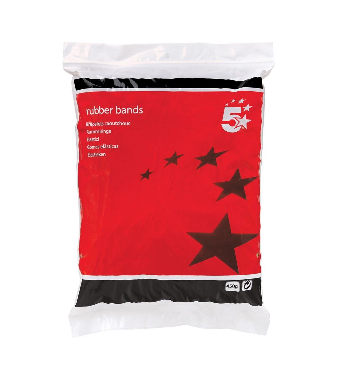 5 Star Office Rubber Bands No.33 Each 89x3mm Approx 665 Bands [Bag 0.454kg], Brown