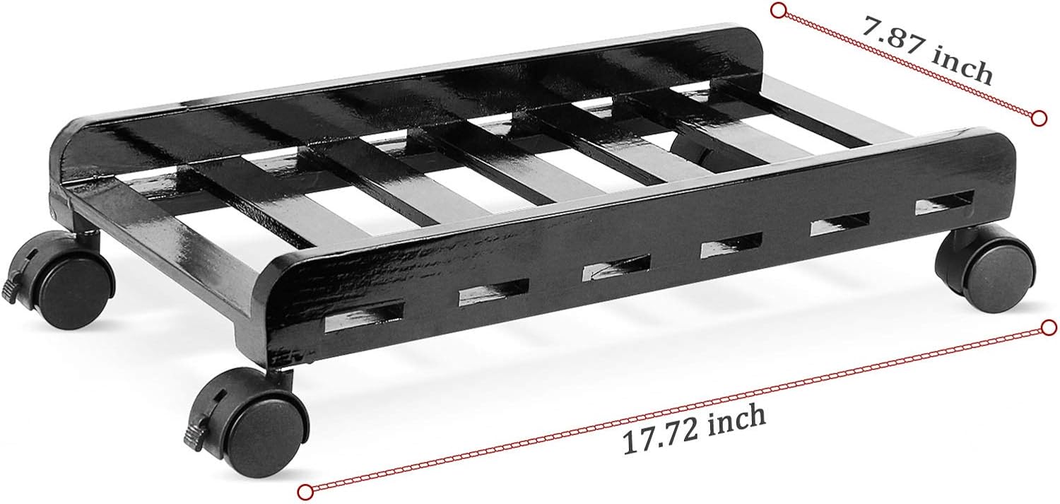 Retyion CPU Stand PC Cart Holder, Mobile Desktop Computer Tower Stand with 4 Caster Wheels Under Desk : Office Products