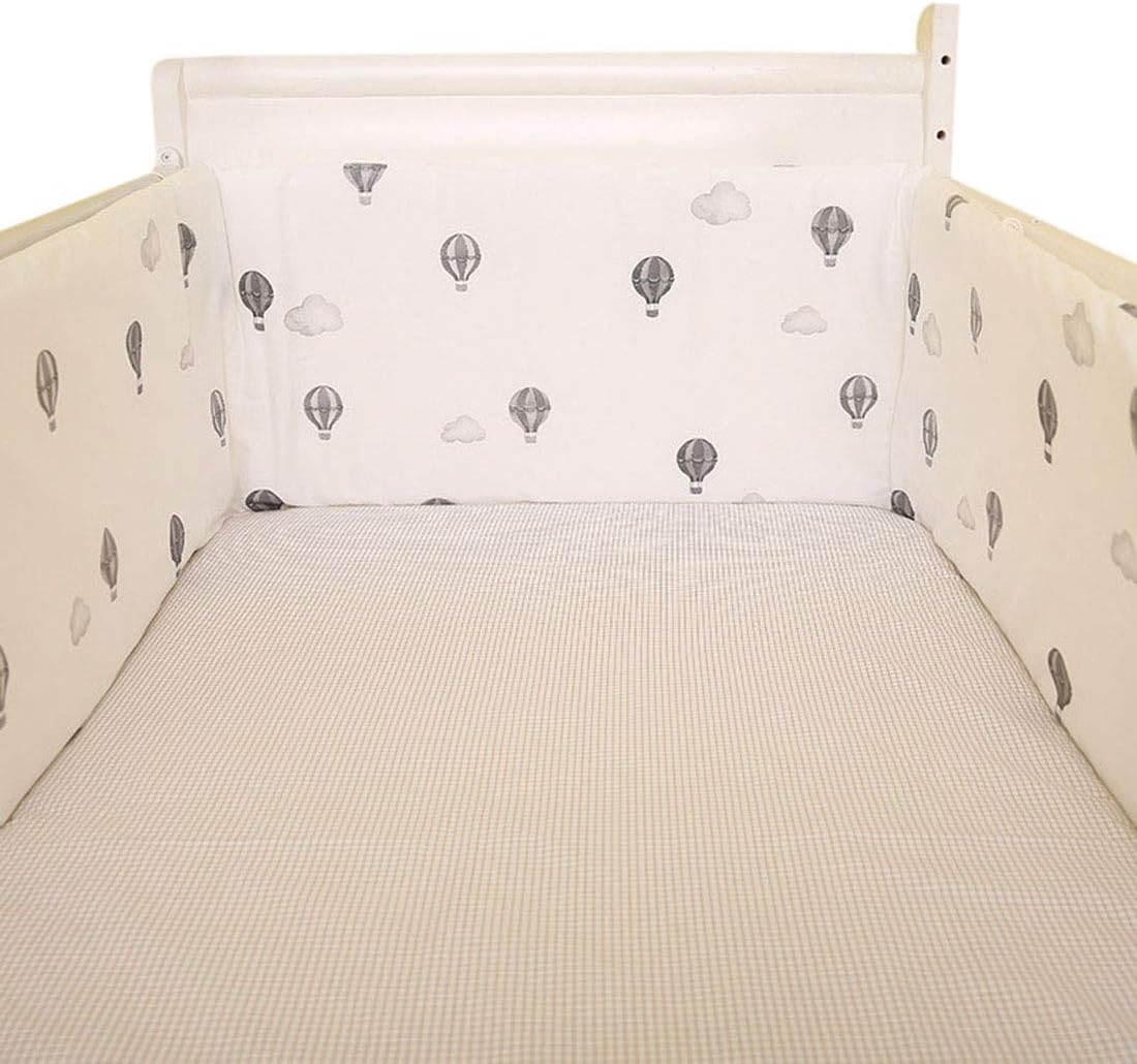 Enerhu Crib Liner Padded Baby Breathable Cotton Cot Bumper Pads All-Around Protection for Nursery Bed #3 71x12 inch
