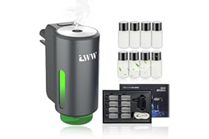Stewerom Car Air Freshener - Smart Adjustable 3-Speed Intensity, Rechargeable Humidifier Car Essential Oil Diffuser - Comes with 8 Bottles of 10ml Perfume (Gray)