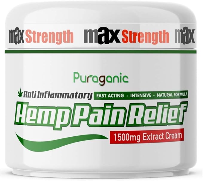 Puraganic Hemp Pain Relief Cream 1500mg Premium Natural Pain Relief