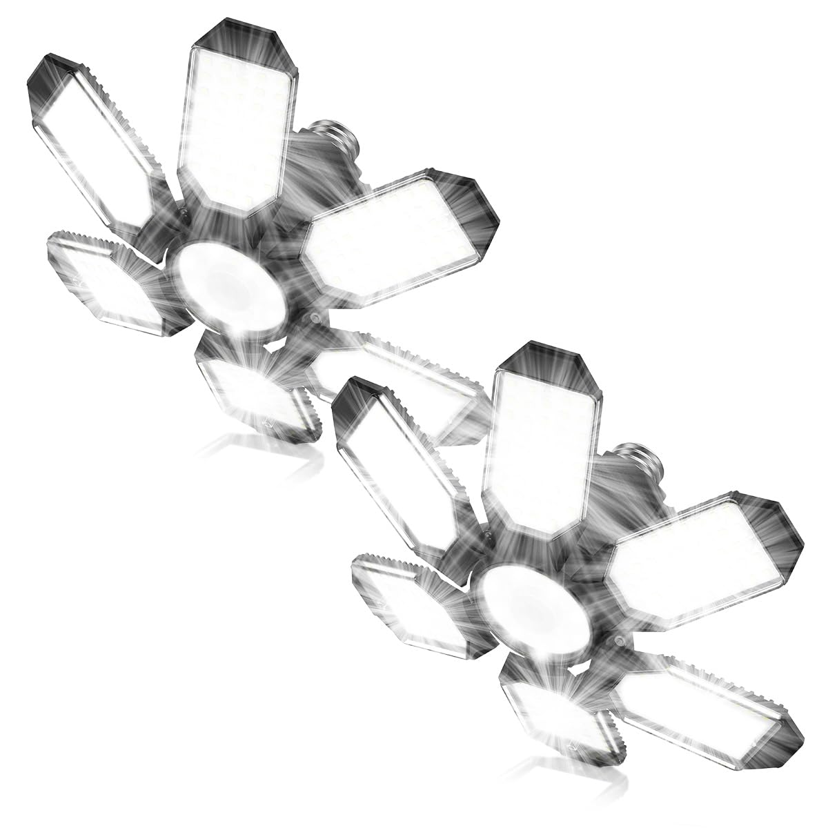 Photo 1 of ****01 pack***POLARPRA LED Garage Lights - 30000LM Super Brighter Garage Lighting w/ 6 Deformable Panels 6500K Led Shop Lights E26 Screw in Base for Basement Workshop Warehouse Attic -