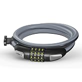 Hiboy Bike Lock, 3.3 Feet Bike Cable Locks, Resettable 4-Digit Combination Lock, Bike Locks Heavy Duty Anti Theft