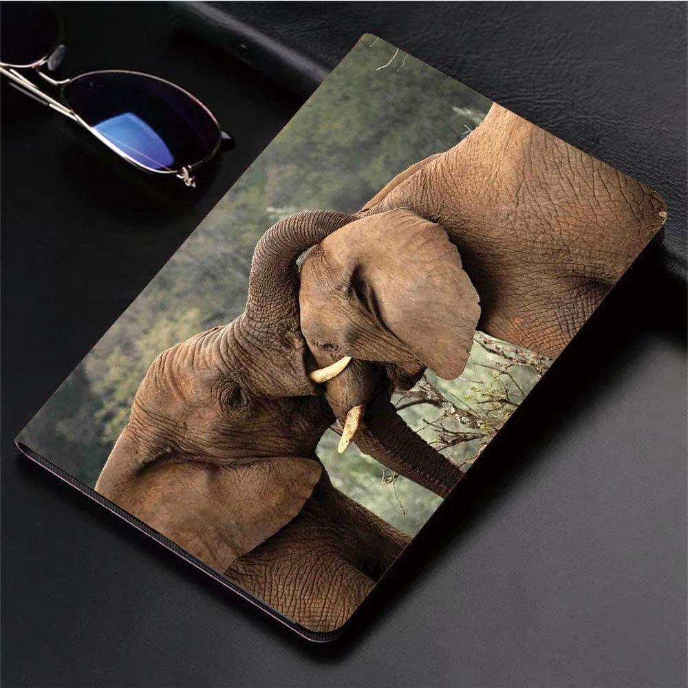 3D Printed iPad Pro 10.5 Case,Elephants Wrestling Cute Nature Icons South,Protective Cover with Auto Wake/Sleep Compatible with Apple iPad Pro 10.5 inch 2017 Tablet