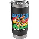 Autism Mama Mom Coquette Bow Autism Awareness Mama Autistic Stainless Steel Insulated Tumbler