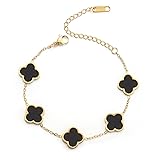 AIPPK 18K Gold Plated Clover Lucky Bracelet