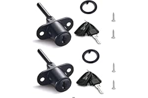XIEHE 288 Zinc Alloy Desk Locks for Drawers with Key, Filing Cabinet Lock Replacement for Wardrobe Furniture Locker Showcase with 2 Key, Child Locks for Cabinets 2pack 16mm (Black)