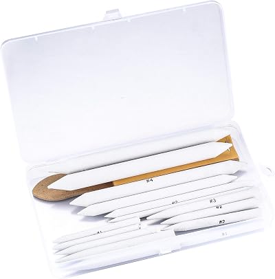 Xiaomoyu 16 Pcs Blending Stumps Tortillions Sandpaper Pointer Art Set
