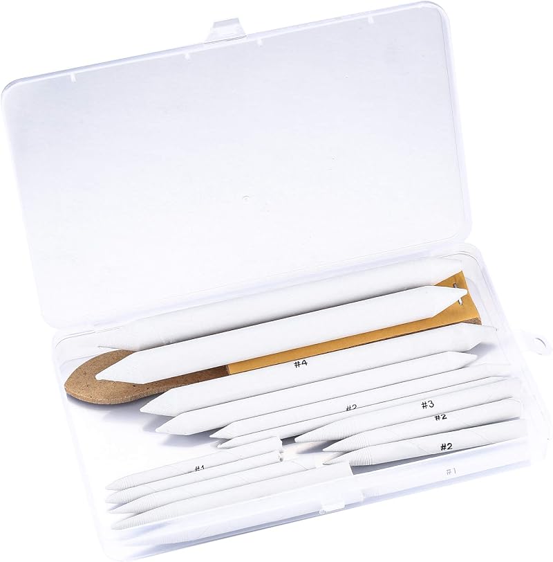 Xiaomoyu 16 Pcs Blending Stumps Tortillions Sandpaper Pointer Art Set